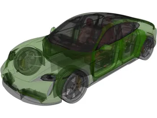 Porsche Taycan Turbo S (2023) 3D Model