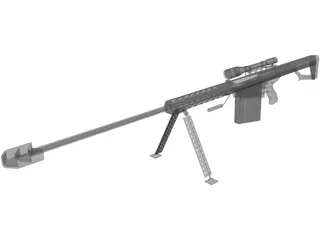 M82A1 Barrett .50 BMG 3D Model