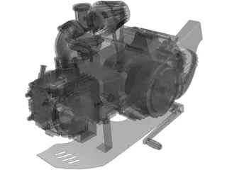 Pit-Bike Engine 125cm3 3D Model