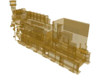 Mak 6M25 Status5 Diesel Engine 3D Model