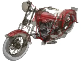 Harley-Davidson EL Type (1936) 3D Model