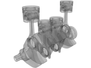 Diesel Engine 3D Model