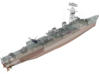 Ashanti Frigate 1962 3D Model