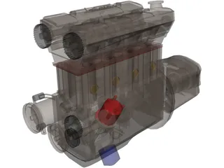 V8 Engine 3D Model