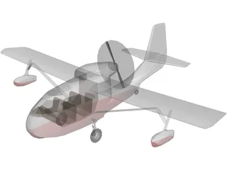 Republic RC-3 Seabee Amphibian 3D Model