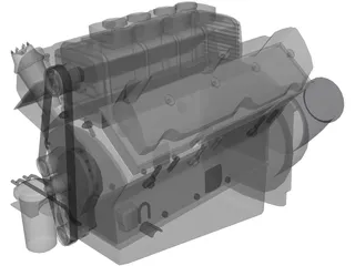 Race Block Supercharged Engine 3D Model