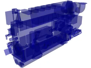 Marine Engine 3D Model