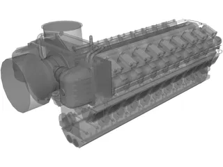 Diesel 18V48/60 Engine 3D Model
