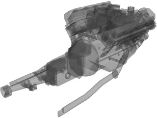 Ford Mustang Engine 3D Model