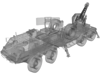 M85 6X6 Self Propelled Cannon 3D Model