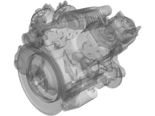 Car V4 Engine 3D Model