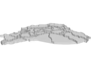 Ecuador 3D Map 3D Model