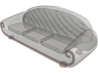 Leather Sofa 3D Model