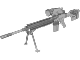 M110 Semi-Automatic Sniper System NV Scope 3D Model