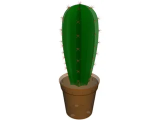 Cactus in Container 3D Model