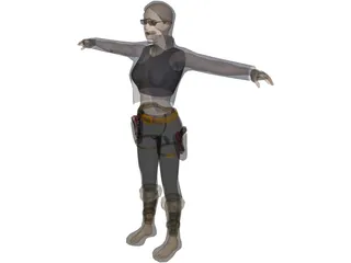 Woman [+Gun] 3D Model