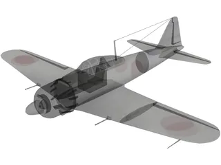 A6M Zero Navy Camo 3D Model