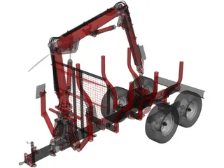 Truck Forest Trailer 3D Model