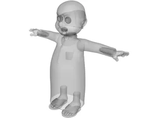 Arab Male Cartoon Character 3D Model